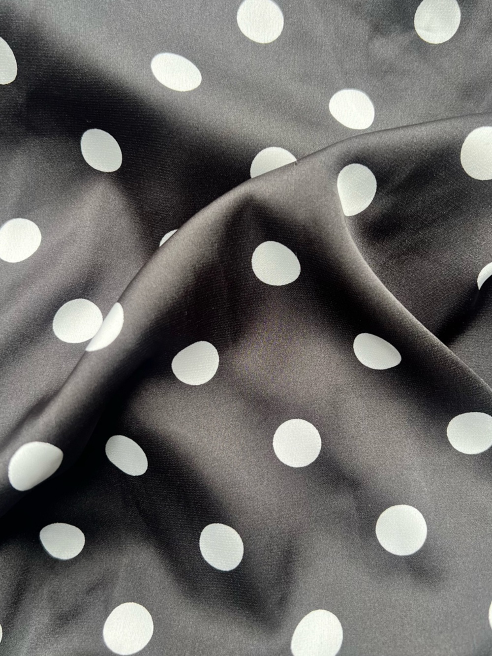H&M Black Midi Skirt with White Polka Dots - Picture 3 of 5